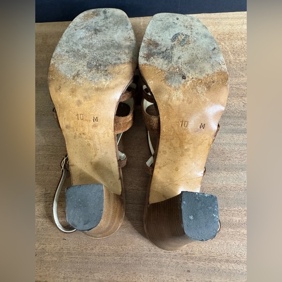 Women’s 70’s Vintage Easton’s Made in Italy Suede Leather Retro Block Heels - Picture 8 of 9